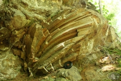 Powiększ porwaki piaskowca w bazalcie, wleński gródek.jpg